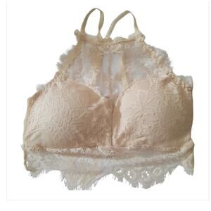 I Fashion Womens High Neck Padded Intricate Lace Detailing Bralette Size OS